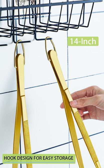 2 Pcs 12-Inch Kitchen Tweezers Fine Tweezer Tongs, Extra-Long Stainless Steel Cooking Tweezers (Silver)