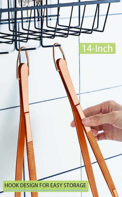 2 Pcs 12-Inch Kitchen Tweezers Fine Tweezer Tongs, Extra-Long Stainless Steel Cooking Tweezers (Silver)
