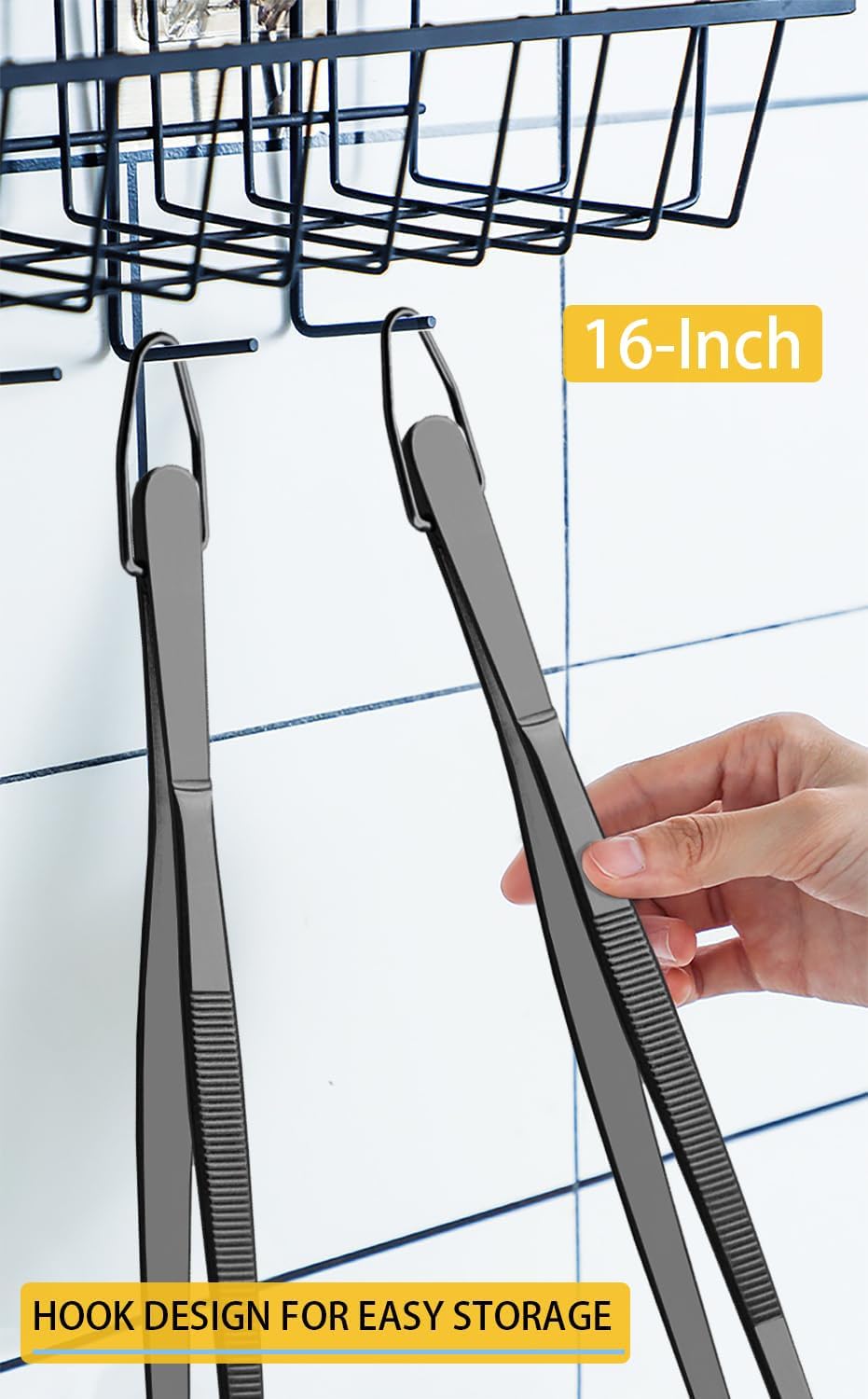 2 Pcs 12-Inch Kitchen Tweezers Fine Tweezer Tongs, Extra-Long Stainless Steel Cooking Tweezers (Silver)