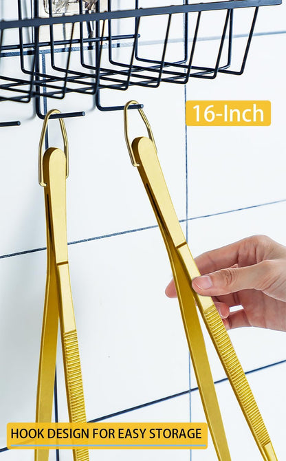 2 Pcs 12-Inch Kitchen Tweezers Fine Tweezer Tongs, Extra-Long Stainless Steel Cooking Tweezers (Silver)