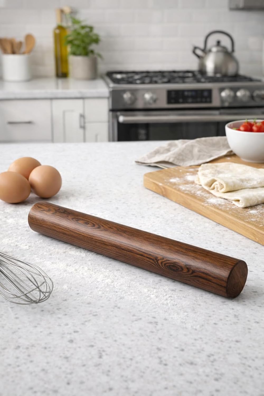 10.6 Inch Straight Rolling Pin – Smooth & Balanced Cute Wooden Dough Roller for Baking and Pastry