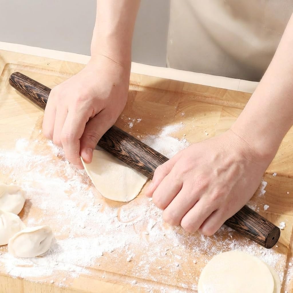 10.6 Inch Straight Rolling Pin – Smooth & Balanced Cute Wooden Dough Roller for Baking and Pastry