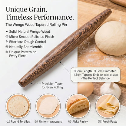 10.6 Inch Straight Rolling Pin – Smooth & Balanced Cute Wooden Dough Roller for Baking and Pastry