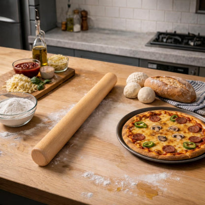10.6 Inch Straight Rolling Pin – Smooth & Balanced Cute Wooden Dough Roller for Baking and Pastry