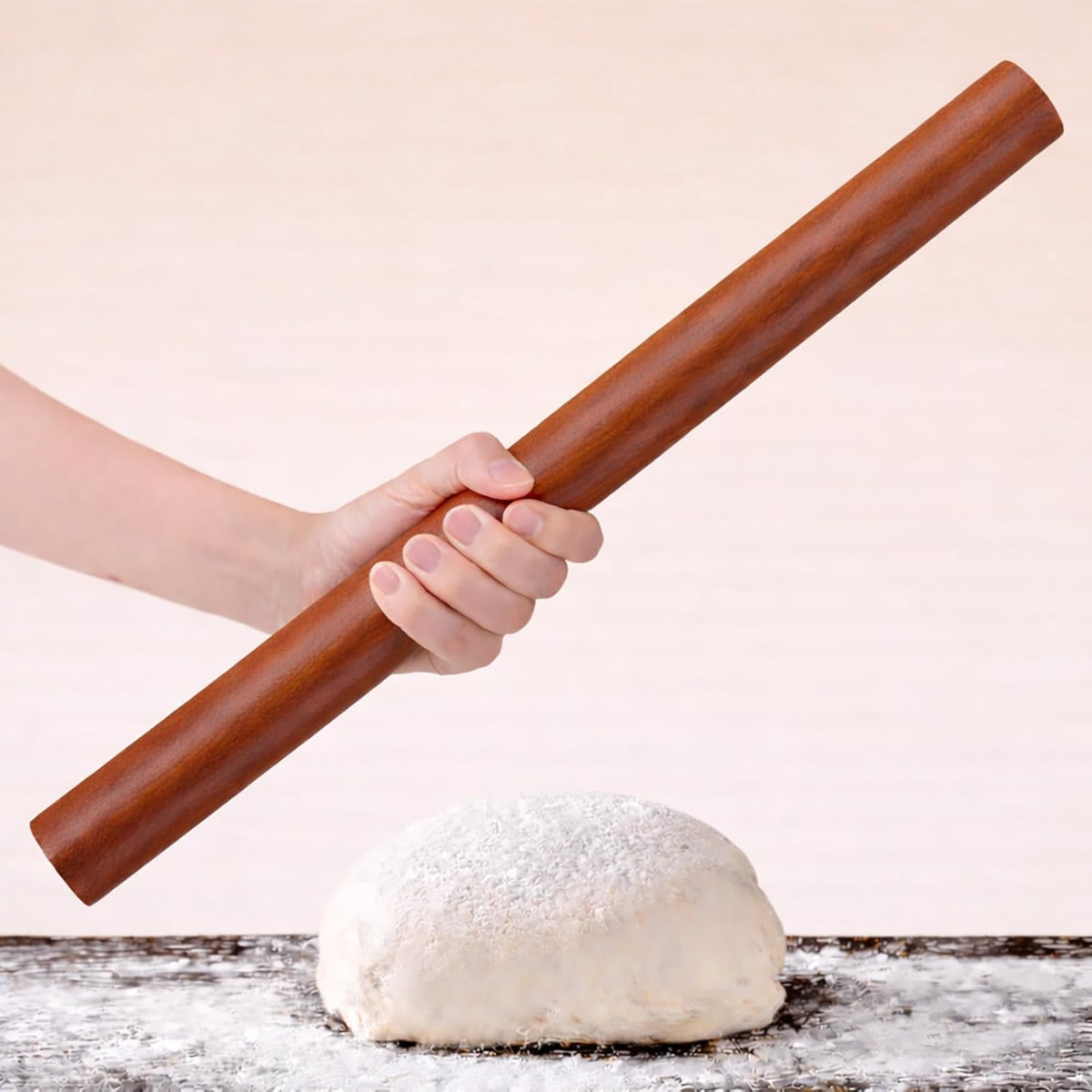 10.6 Inch Straight Rolling Pin – Smooth & Balanced Cute Wooden Dough Roller for Baking and Pastry