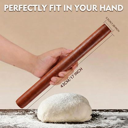 10.6 Inch Straight Rolling Pin – Smooth & Balanced Cute Wooden Dough Roller for Baking and Pastry