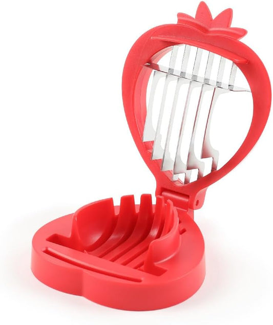 Strawberry Slicer, 2-in-1 Kitchen Tool with Stainless Steel Blades, Dishwasher Safe