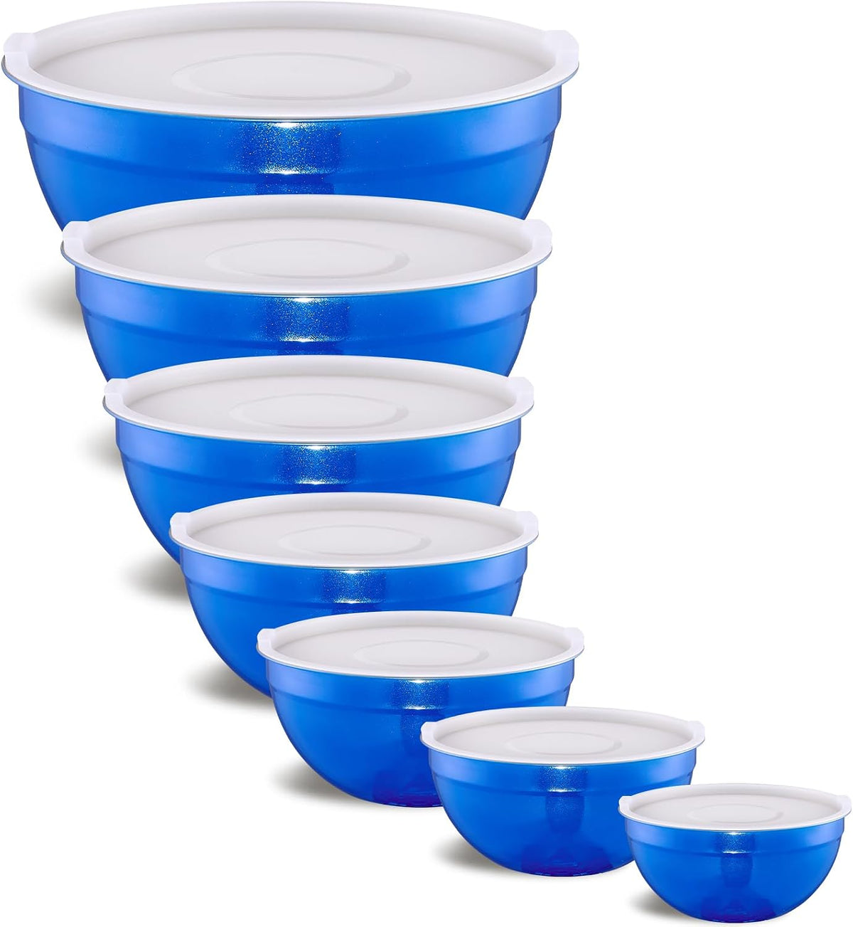Gold Mixing Bowls With Airtight Lids,Stainless Steel Bowl,Salad Bowls 7 Piece Colorful Nesting Bowl Gold Kitchen Accessories,Size 7,3.6,2.7,2.1,1.5,1.1,0.8QT Stackable Design