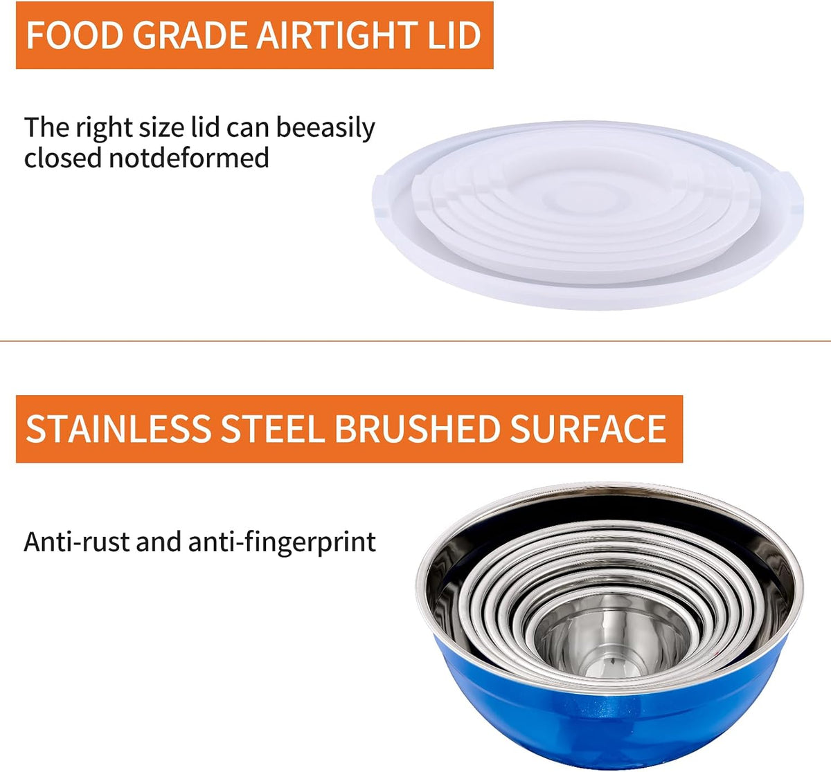 Gold Mixing Bowls With Airtight Lids,Stainless Steel Bowl,Salad Bowls 7 Piece Colorful Nesting Bowl Gold Kitchen Accessories,Size 7,3.6,2.7,2.1,1.5,1.1,0.8QT Stackable Design