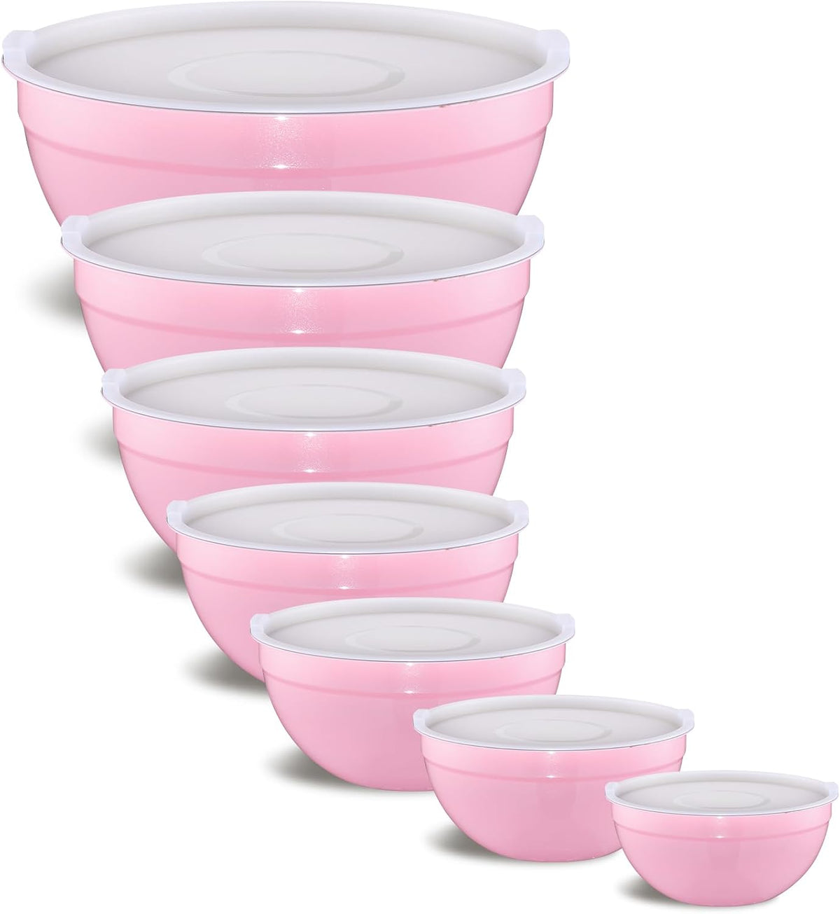 Gold Mixing Bowls With Airtight Lids,Stainless Steel Bowl,Salad Bowls 7 Piece Colorful Nesting Bowl Gold Kitchen Accessories,Size 7,3.6,2.7,2.1,1.5,1.1,0.8QT Stackable Design