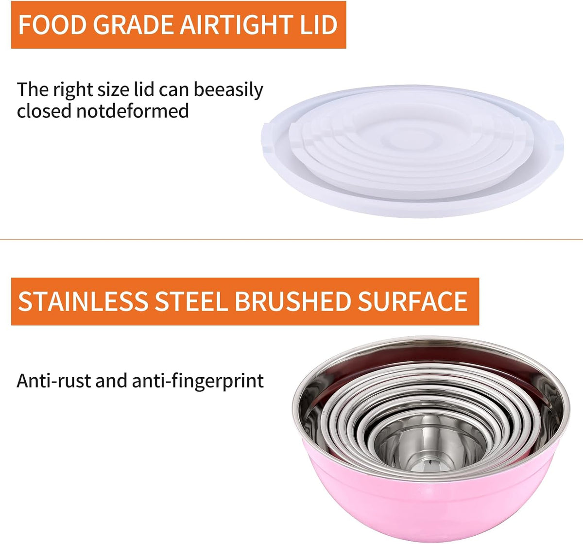 Gold Mixing Bowls With Airtight Lids,Stainless Steel Bowl,Salad Bowls 7 Piece Colorful Nesting Bowl Gold Kitchen Accessories,Size 7,3.6,2.7,2.1,1.5,1.1,0.8QT Stackable Design