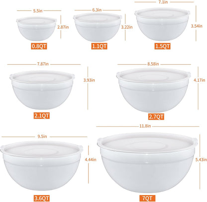 Gold Mixing Bowls With Airtight Lids,Stainless Steel Bowl,Salad Bowls 7 Piece Colorful Nesting Bowl Gold Kitchen Accessories,Size 7,3.6,2.7,2.1,1.5,1.1,0.8QT Stackable Design