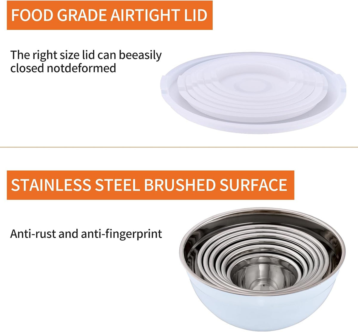 Gold Mixing Bowls With Airtight Lids,Stainless Steel Bowl,Salad Bowls 7 Piece Colorful Nesting Bowl Gold Kitchen Accessories,Size 7,3.6,2.7,2.1,1.5,1.1,0.8QT Stackable Design