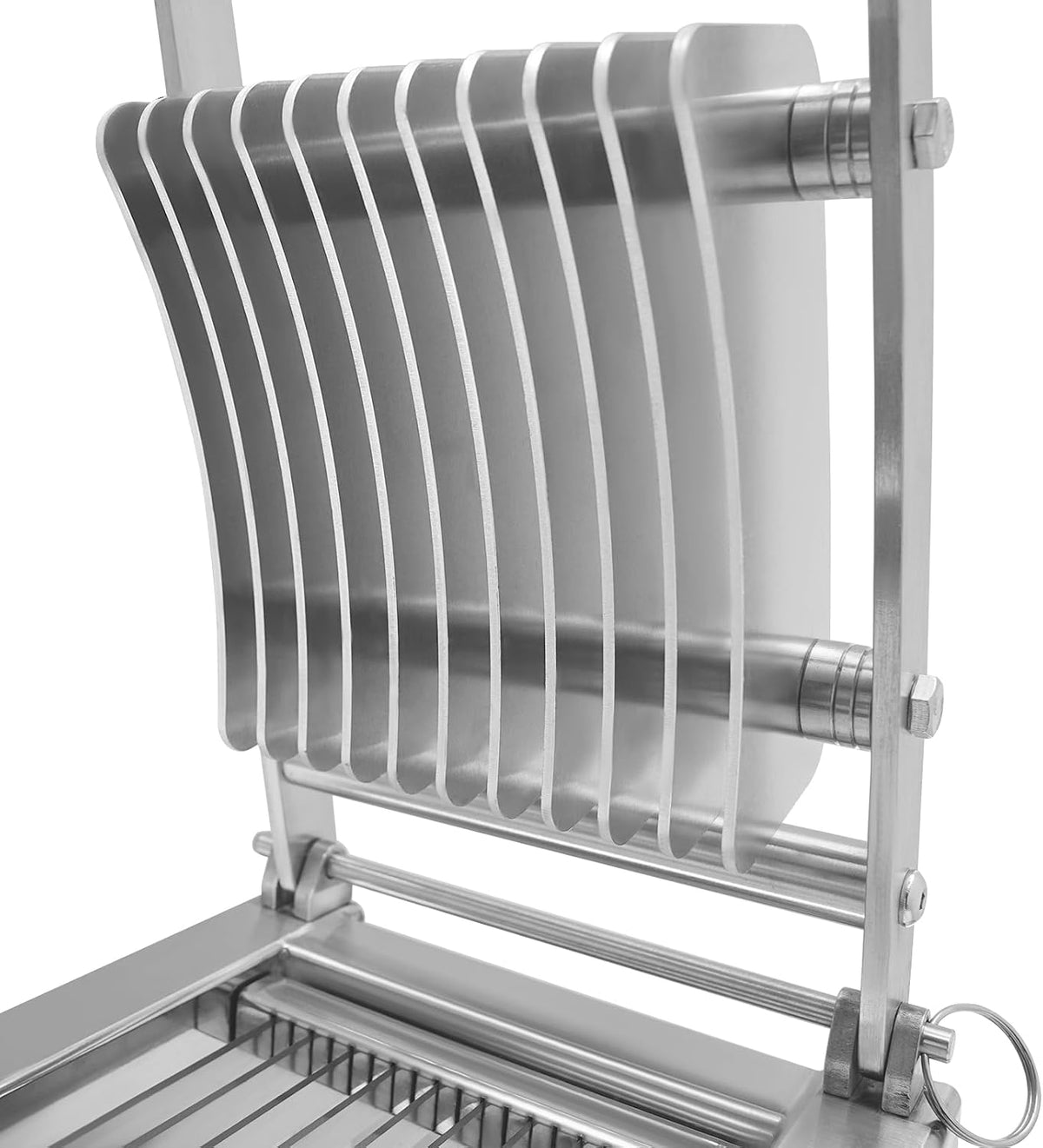 Commercial Egg Slicer Heavy Duty Vegetable Slicer Manual Tomato Cutter, 4”/10mm Thickness Stainless Steel Cucumber Onion Slicer Tool with 4 Suction Cups for Restaurant or Home Use