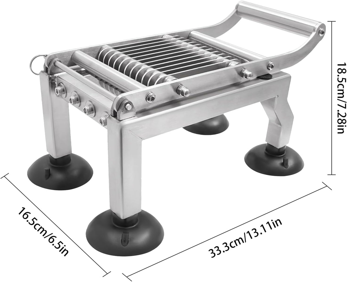 Commercial Egg Slicer Heavy Duty Vegetable Slicer Manual Tomato Cutter, 4”/10mm Thickness Stainless Steel Cucumber Onion Slicer Tool with 4 Suction Cups for Restaurant or Home Use