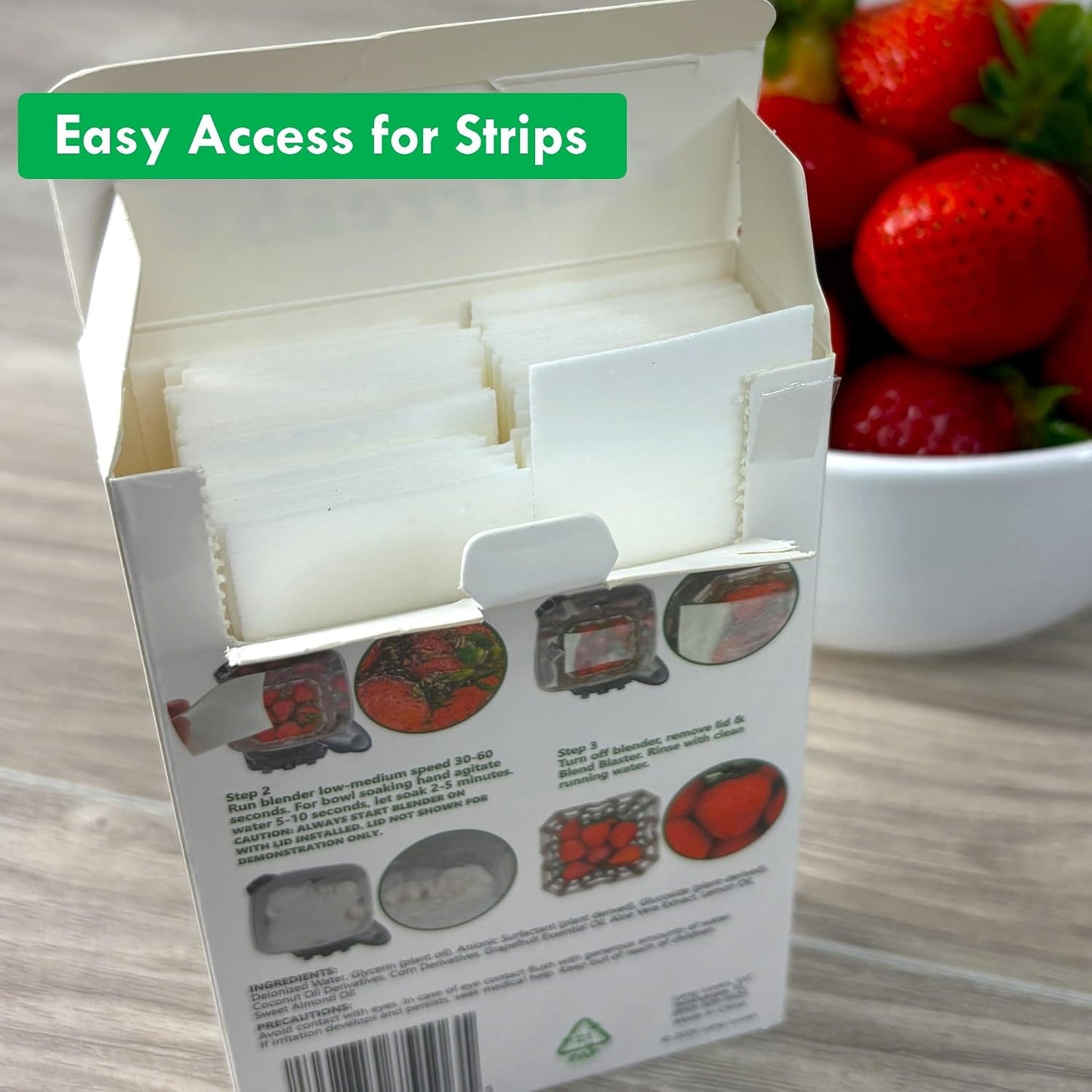 Fruit and Vegetable Wash Strips | Plant-Based, Food-Safe Produce Cleaner | Dissolvable Veggie Wash Removes Contaminants, Waxes & Dirt | All-Natural | Travel (60 Count (Pack of 1))