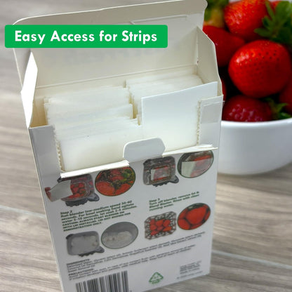 Fruit and Vegetable Wash Strips | Plant-Based, Food-Safe Produce Cleaner | Dissolvable Veggie Wash Removes Contaminants, Waxes & Dirt | All-Natural | Travel (60 Count (Pack of 1))