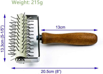 Stainless Steel Pizza Dough Roller Docker Needle Roller | Pizza Puncher Pizza Bread Pin Puncher Pizza Wheel for Pizza Cookie Pie Pastry Bread