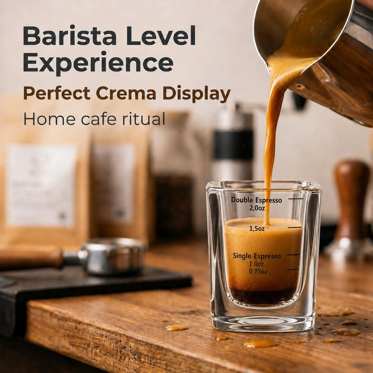 Shot Glasses Measuring Cup Set 12 Pack Square Espresso Shot Glasses Liquid Heavy Glass -Incremental Measurement 2oz Shot Glass for Bars and Home Use