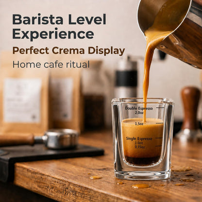 Shot Glasses Measuring Cup Set 12 Pack Square Espresso Shot Glasses Liquid Heavy Glass -Incremental Measurement 2oz Shot Glass for Bars and Home Use