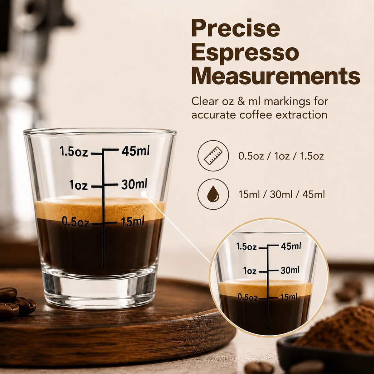 Shot Glasses Measuring Cup Set 12 Pack Square Espresso Shot Glasses Liquid Heavy Glass -Incremental Measurement 2oz Shot Glass for Bars and Home Use