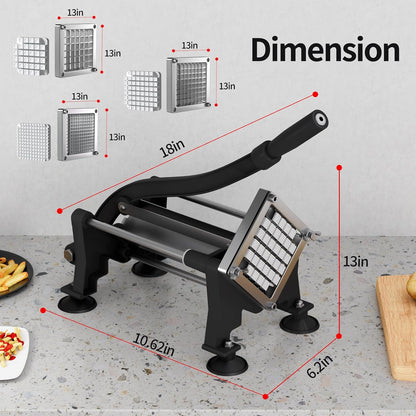 Commercial French Fry Cutter,Heavy Duty Potato Slicer with Suction Feet