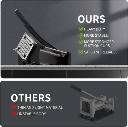 Commercial French Fry Cutter,Heavy Duty Potato Slicer with Suction Feet