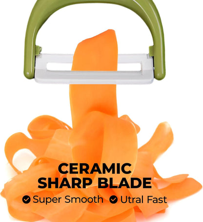6-Pack Vegetable Peelers for Kitchen，Y Ceramic Peeler Safe Potato Peeler Set for Apple Veggie Carrot Fruit Zucchini Cucumber Peelers Bulk with Non-Slip Handle (Y)