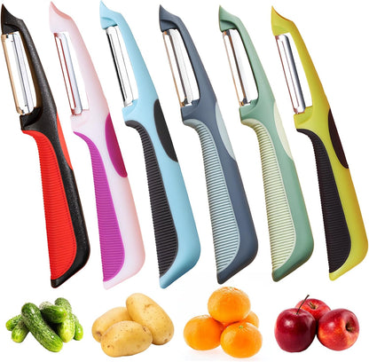 6-Pack Vegetable Peelers for Kitchen，Y Ceramic Peeler Safe Potato Peeler Set for Apple Veggie Carrot Fruit Zucchini Cucumber Peelers Bulk with Non-Slip Handle (Y)