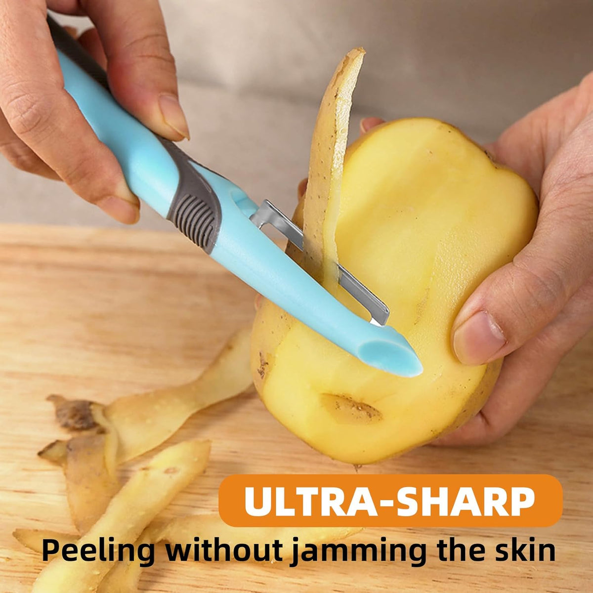 6-Pack Vegetable Peelers for Kitchen，Y Ceramic Peeler Safe Potato Peeler Set for Apple Veggie Carrot Fruit Zucchini Cucumber Peelers Bulk with Non-Slip Handle (Y)