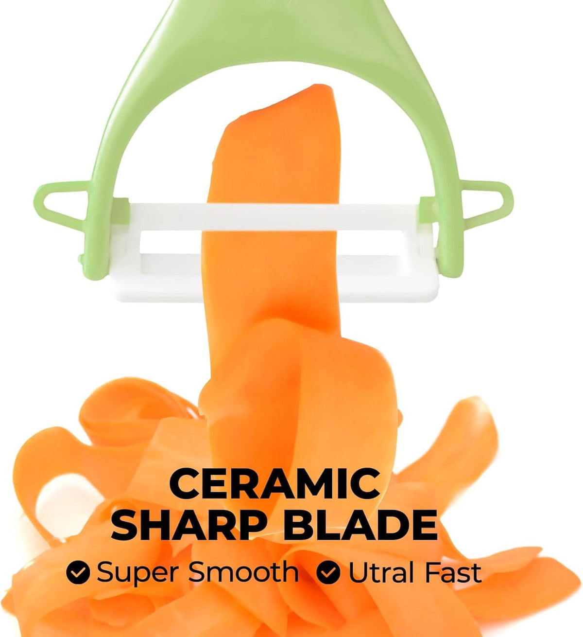 6-Pack Vegetable Peelers for Kitchen，Y Ceramic Peeler Safe Potato Peeler Set for Apple Veggie Carrot Fruit Zucchini Cucumber Peelers Bulk with Non-Slip Handle (Y)