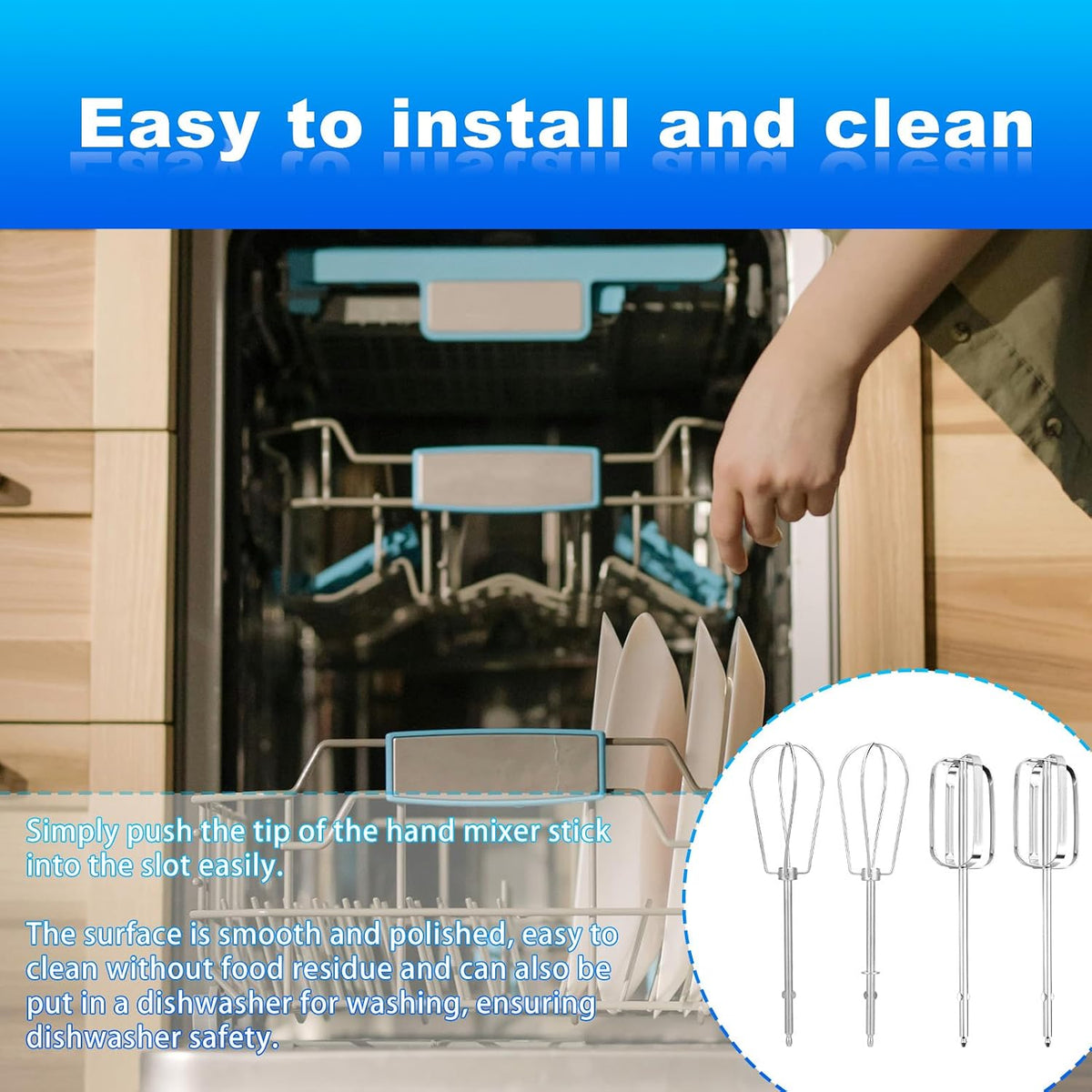 2pcs Hand Mixer Beaters Attachments Compatible with MX600B MX3200B MX1500W