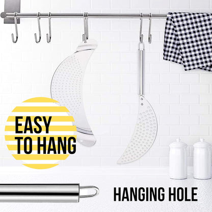 Spider Strainer Set of 3pcs - Stainless Steel Frying Spoons for Cooking Skimmer Ladle for Oil Fryer Pasta and Fat Durable Strainer Scoop Kitchen Utensil for Frying and Draining