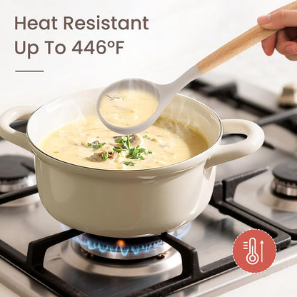 Silicone Kitchen Utensils Set with Stainless Steel Handles