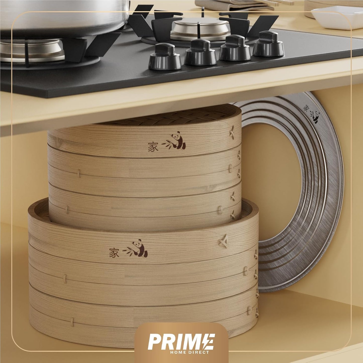 Bamboo Steamer Basket - Cook Delicious Meals with Authentic Flavor at Home | 10 Inch, 2 Tiers + 50 Liners, Chopsticks and Sauce Dish - Steam Family Portions of Bao, Dumplings and Vegetables at Once