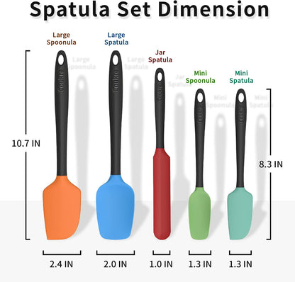 Silicone Kitchen Cooking Utensils Set, Heat Resistant, 14-Piece | Dishwasher-Safe, Food-Grade Silicone, BPA-Free, Spatulas, Spoons & Turner, Safe for Nonstick Cookware, Pure Black