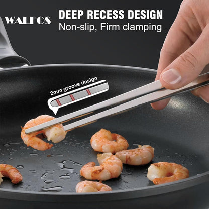 600 Degree Heat Resistant Silicone Tongs for Cooking - Kitchen Tongs With Silicone Tips set of 3 size Food Looking Tongs (7" 9" and 12 inch Dark Grey)