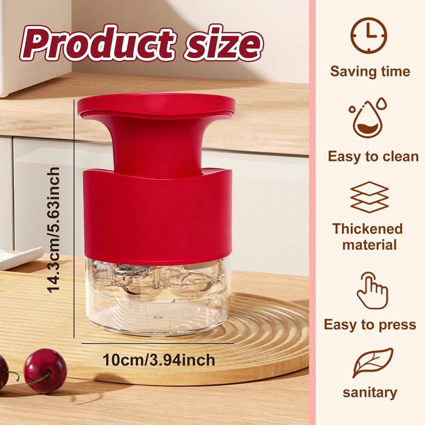 Cherry Pitter Multiple, Quick Release Multi Cherries Stoner Pitter 7-in-1, Push Button Cherry Core Pitter Tool with Splatter Protector, Pit Seed Remover for Making Jam Cherry Dishes