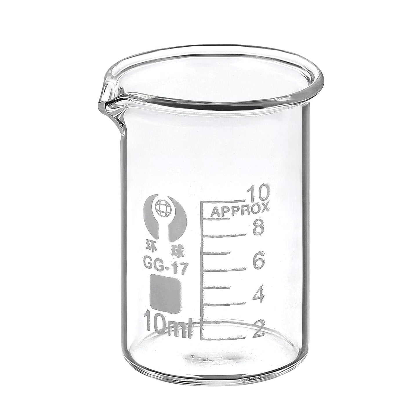 5ml Low Form Glass Beaker, 3.3 Borosilicate Glass Graduated Printed Scale Measuring Cups with Spout for Kitchen Lab Liquids Transit Boiling