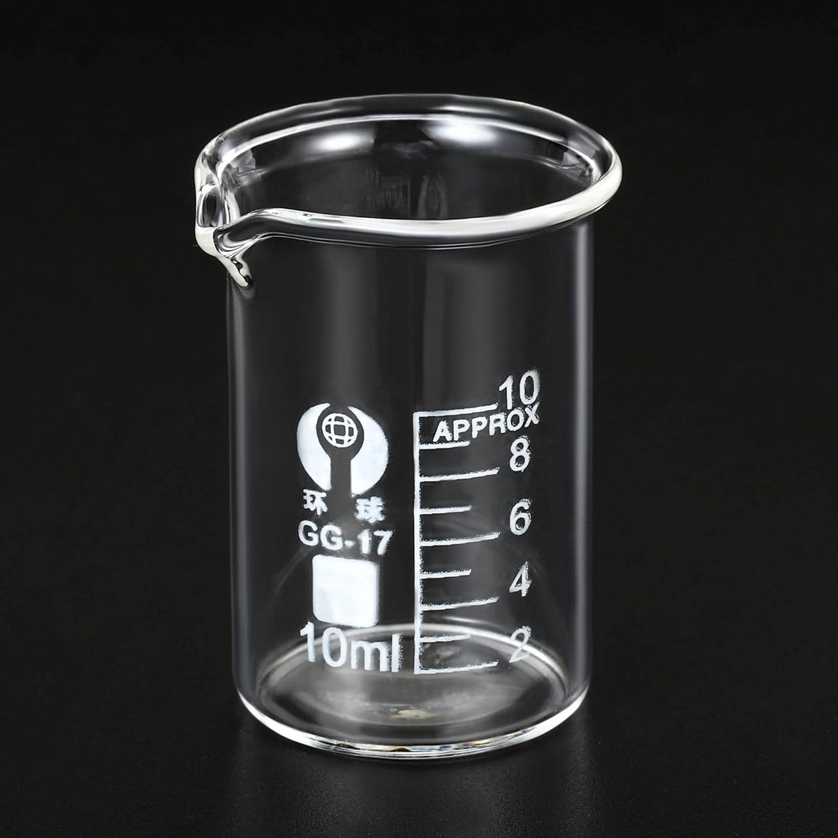 5ml Low Form Glass Beaker, 3.3 Borosilicate Glass Graduated Printed Scale Measuring Cups with Spout for Kitchen Lab Liquids Transit Boiling