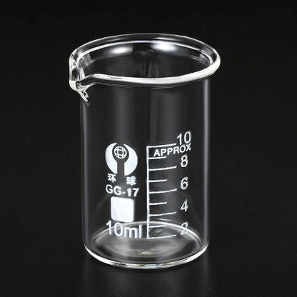 5ml Low Form Glass Beaker, 3.3 Borosilicate Glass Graduated Printed Scale Measuring Cups with Spout for Kitchen Lab Liquids Transit Boiling