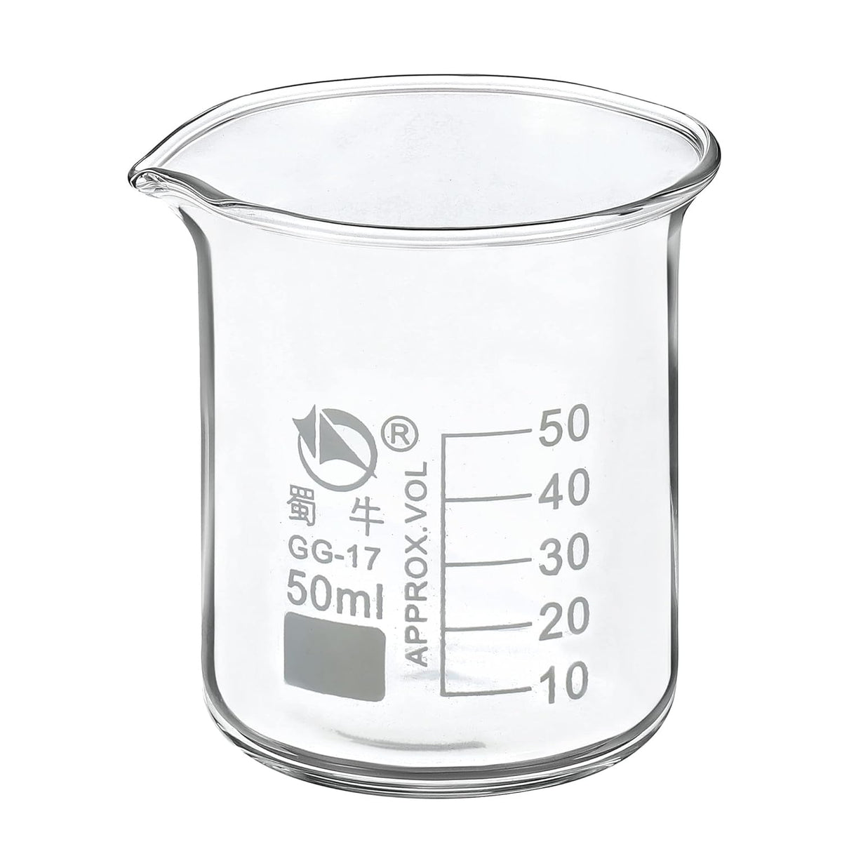 5ml Low Form Glass Beaker, 3.3 Borosilicate Glass Graduated Printed Scale Measuring Cups with Spout for Kitchen Lab Liquids Transit Boiling