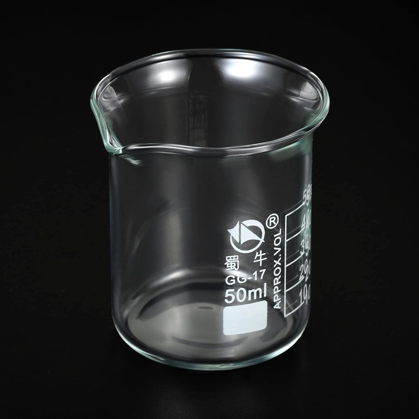 5ml Low Form Glass Beaker, 3.3 Borosilicate Glass Graduated Printed Scale Measuring Cups with Spout for Kitchen Lab Liquids Transit Boiling