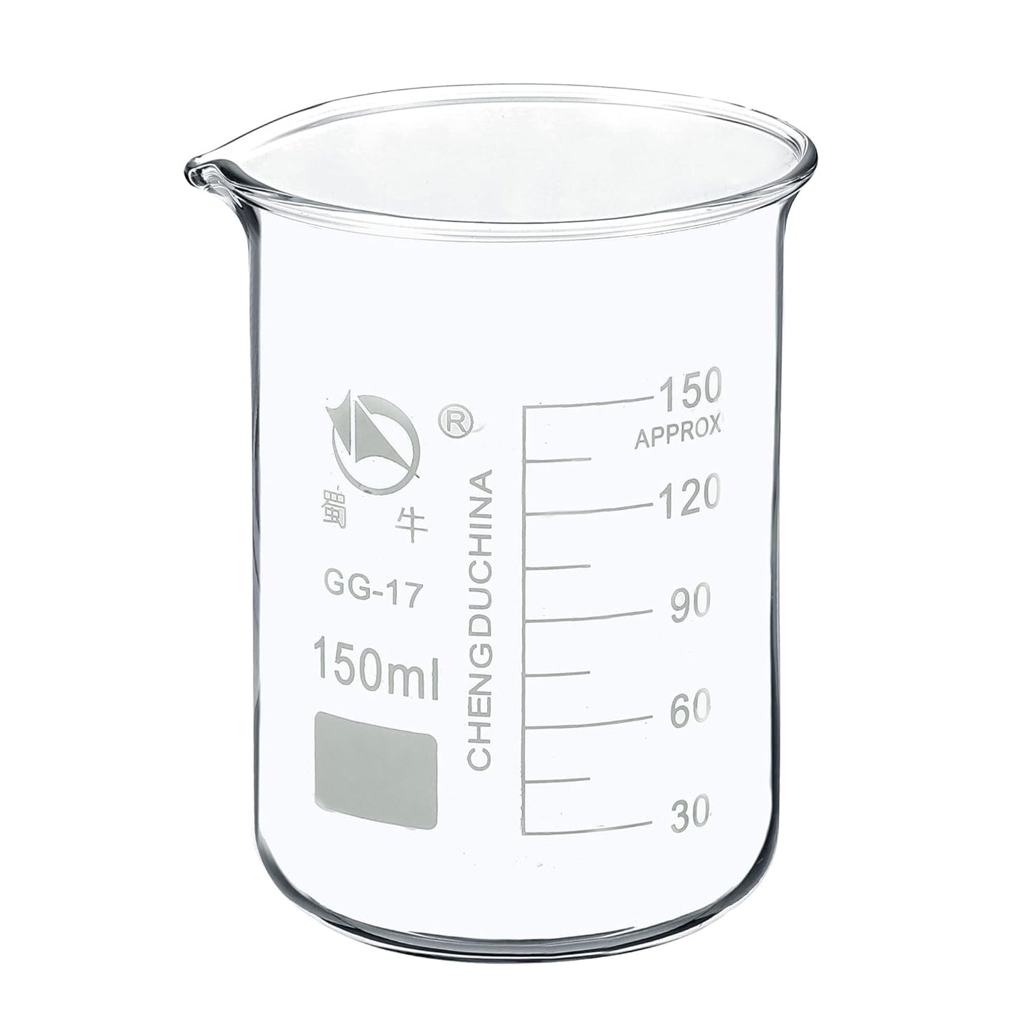 5ml Low Form Glass Beaker, 3.3 Borosilicate Glass Graduated Printed Scale Measuring Cups with Spout for Kitchen Lab Liquids Transit Boiling