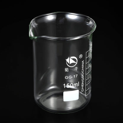 5ml Low Form Glass Beaker, 3.3 Borosilicate Glass Graduated Printed Scale Measuring Cups with Spout for Kitchen Lab Liquids Transit Boiling