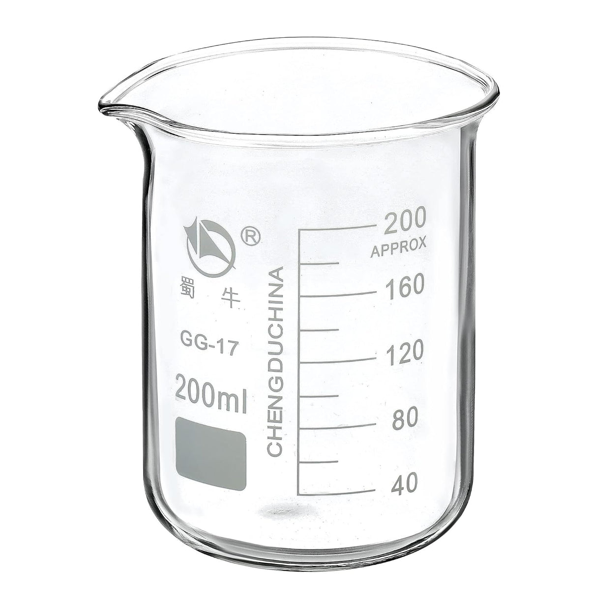 5ml Low Form Glass Beaker, 3.3 Borosilicate Glass Graduated Printed Scale Measuring Cups with Spout for Kitchen Lab Liquids Transit Boiling