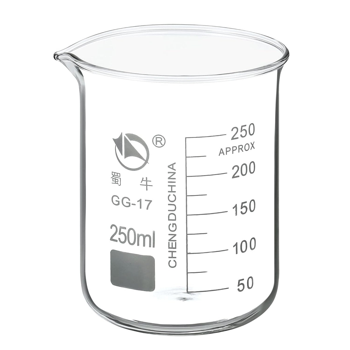 5ml Low Form Glass Beaker, 3.3 Borosilicate Glass Graduated Printed Scale Measuring Cups with Spout for Kitchen Lab Liquids Transit Boiling