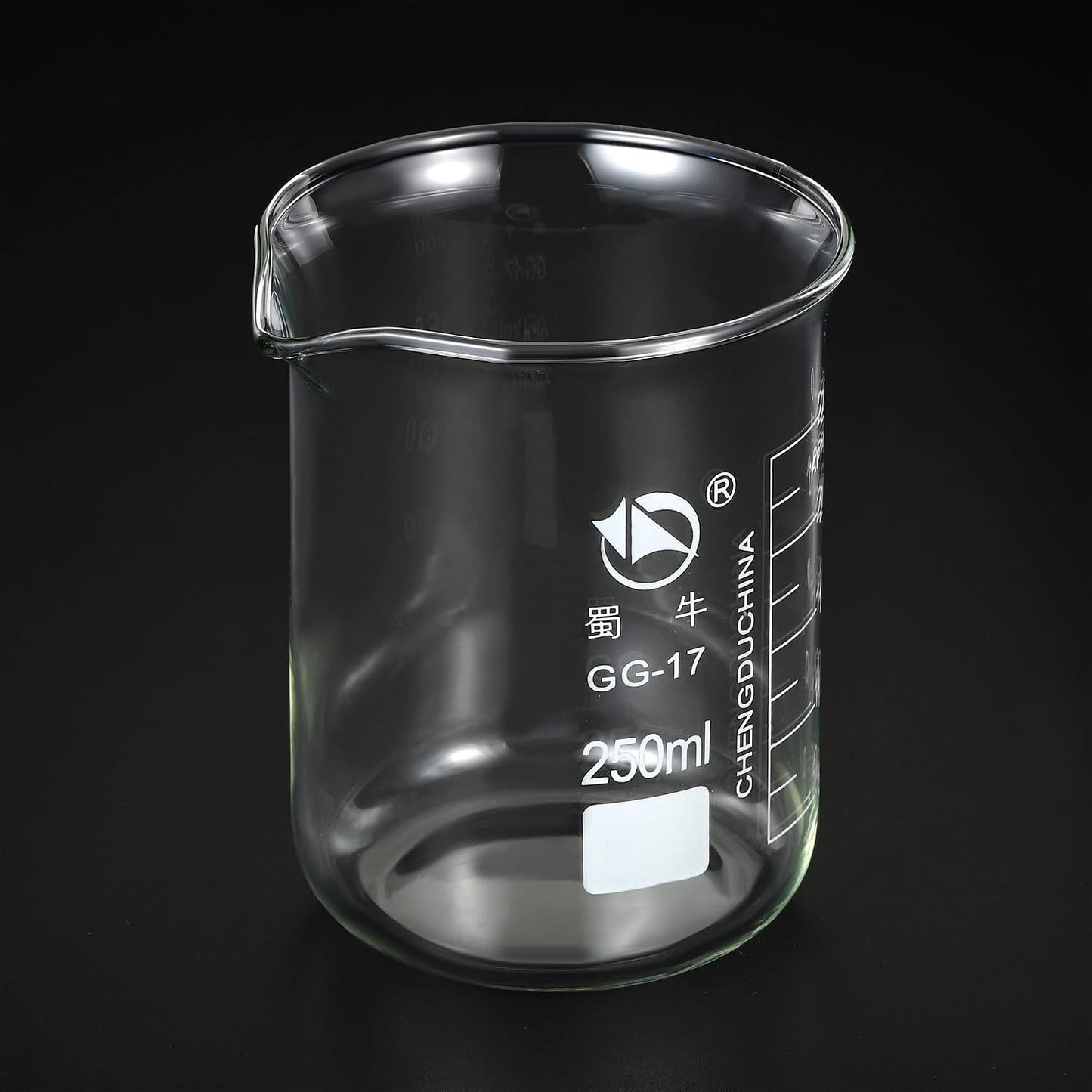 5ml Low Form Glass Beaker, 3.3 Borosilicate Glass Graduated Printed Scale Measuring Cups with Spout for Kitchen Lab Liquids Transit Boiling