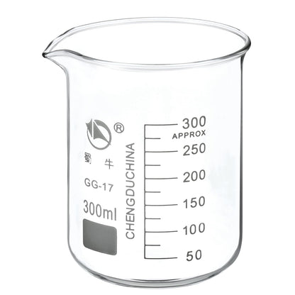 5ml Low Form Glass Beaker, 3.3 Borosilicate Glass Graduated Printed Scale Measuring Cups with Spout for Kitchen Lab Liquids Transit Boiling
