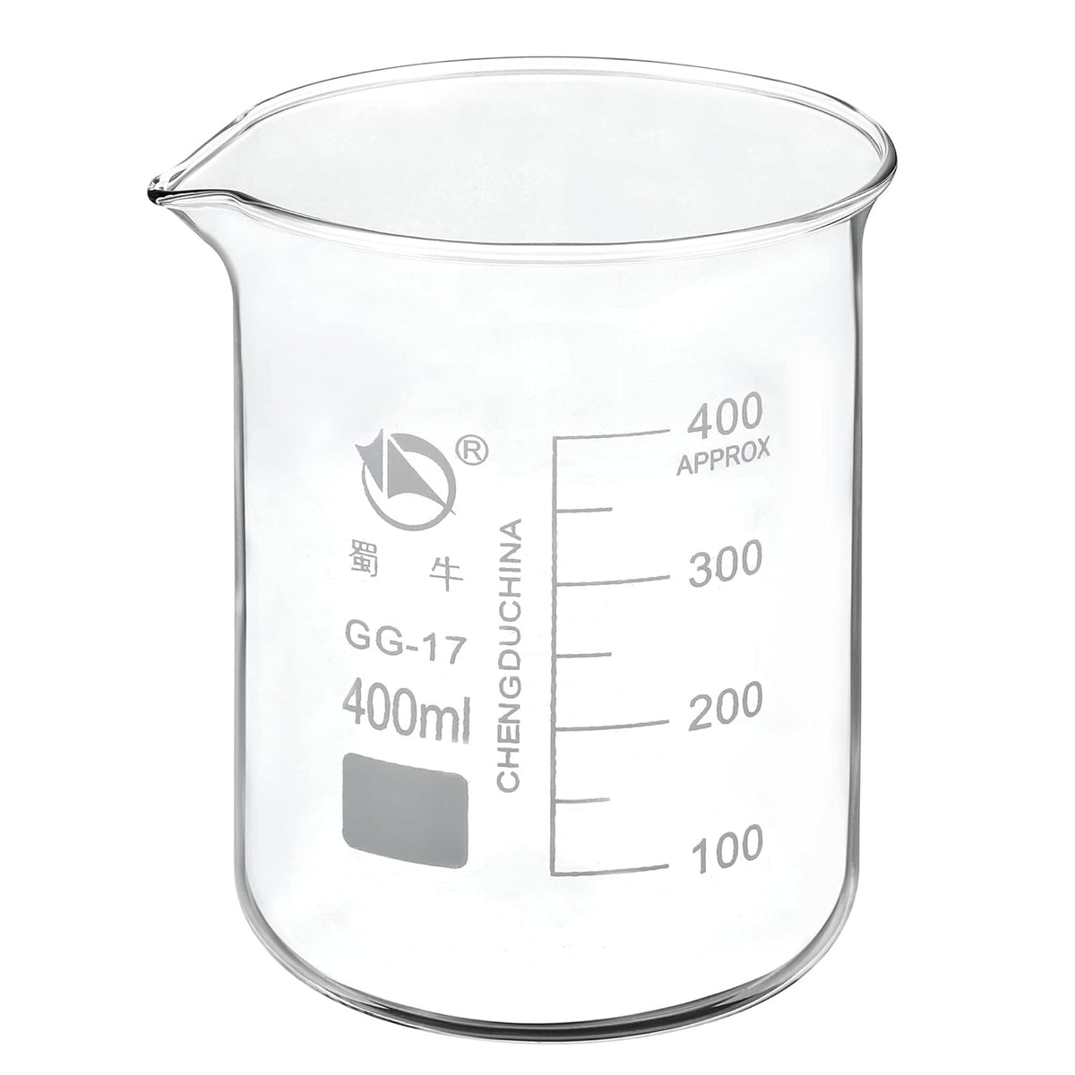 5ml Low Form Glass Beaker, 3.3 Borosilicate Glass Graduated Printed Scale Measuring Cups with Spout for Kitchen Lab Liquids Transit Boiling
